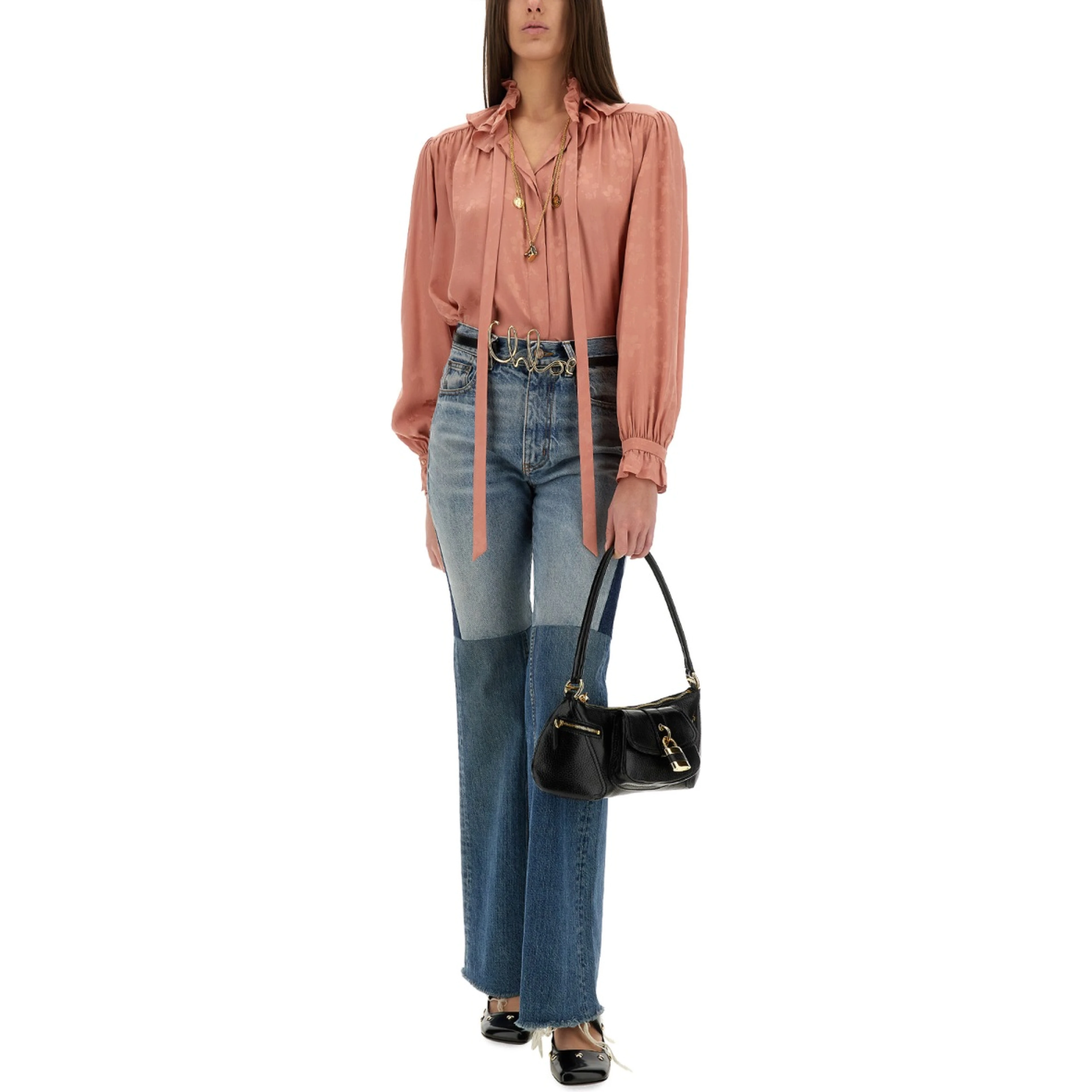 FLUID SILK JACQUARD BLOUSE