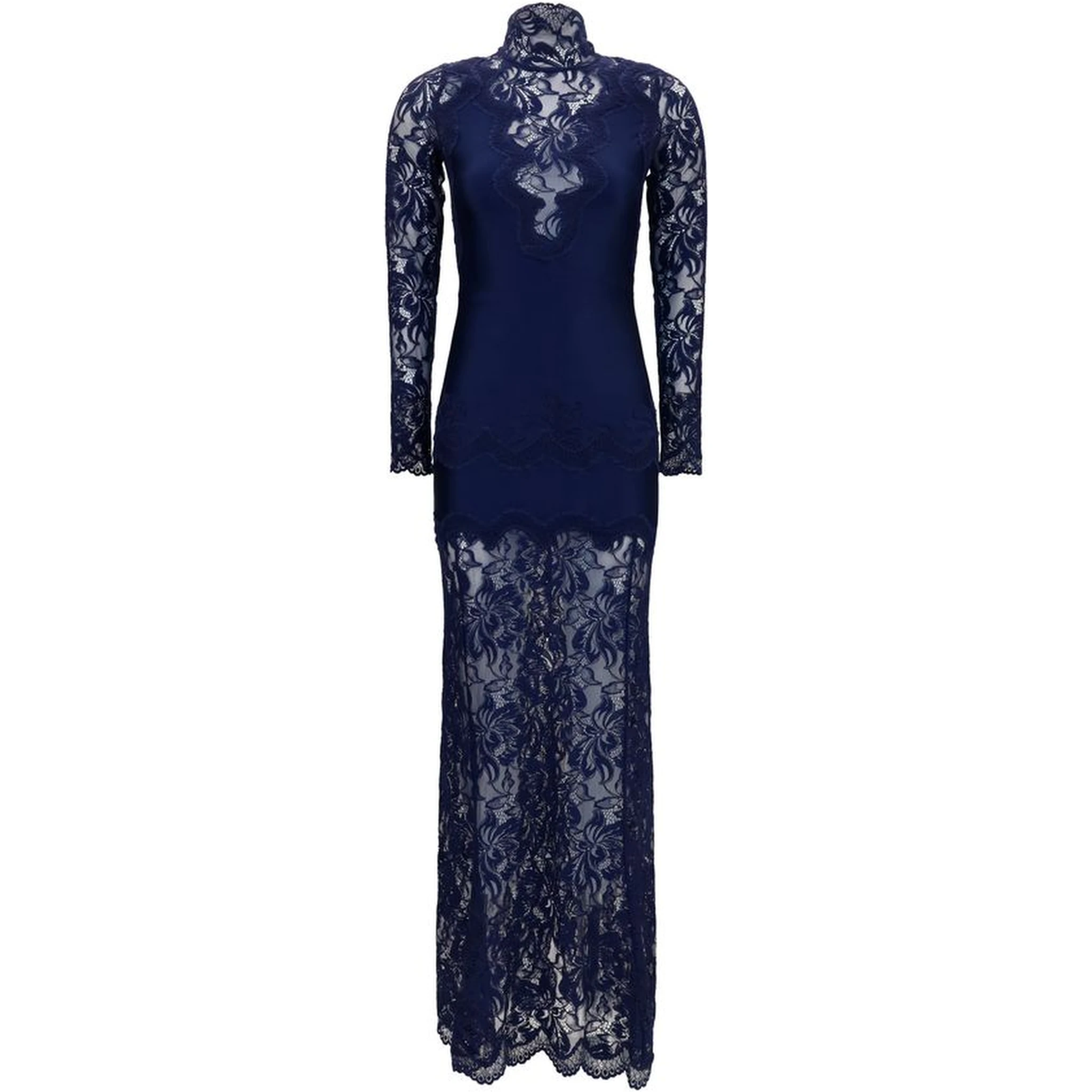 Blue Polyamide Long Dress