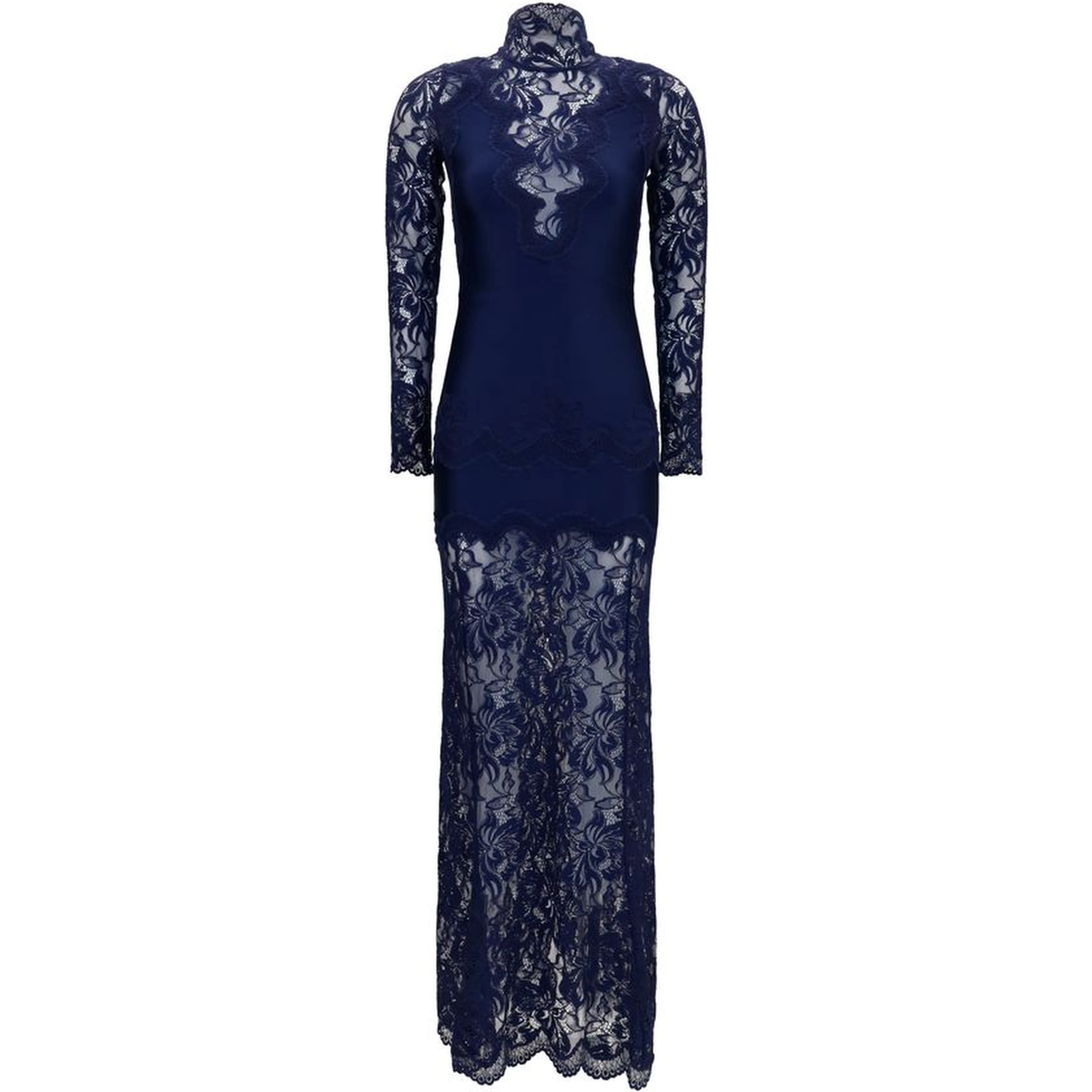 Blue Polyamide Long Dress