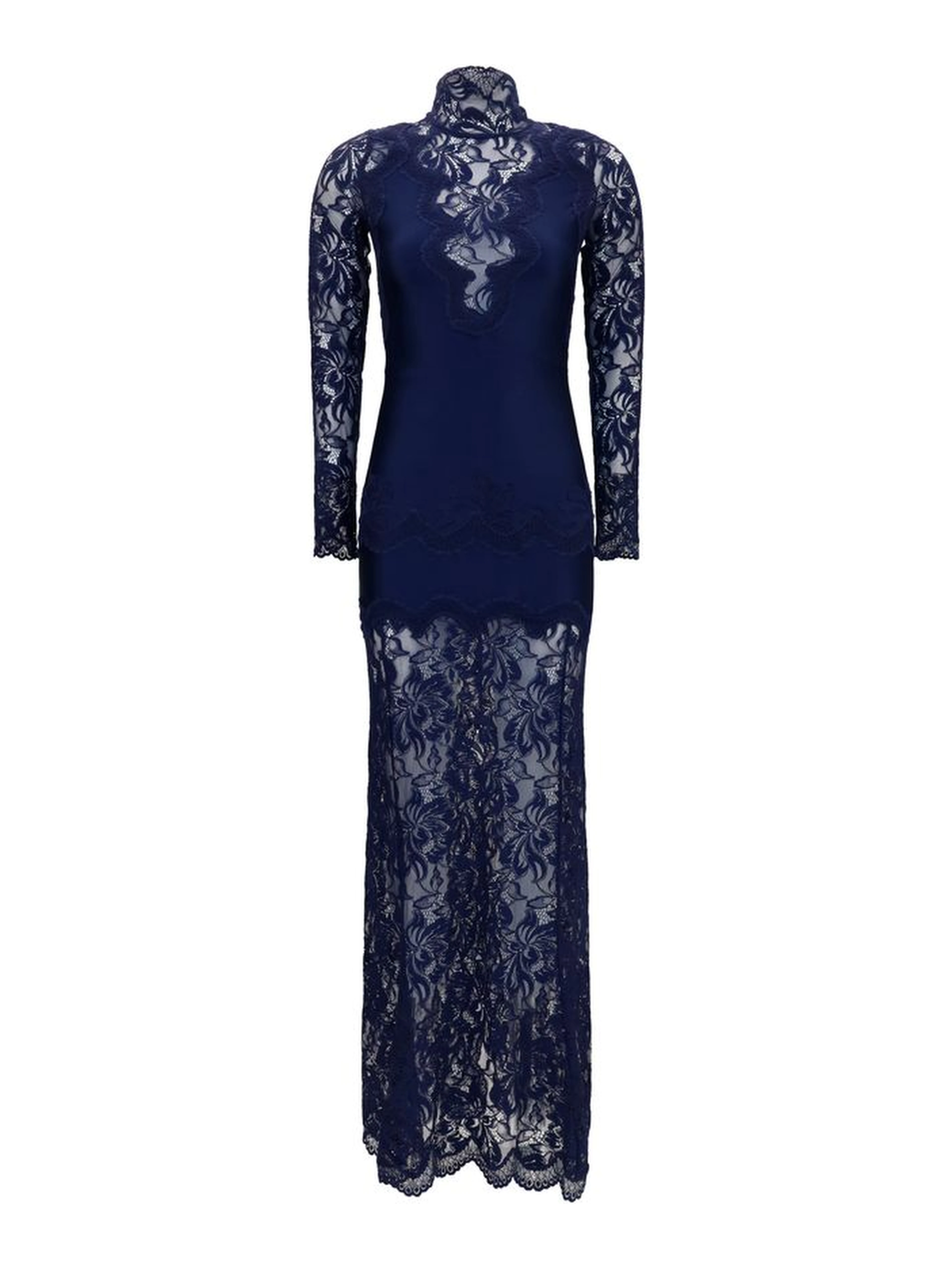Blue Polyamide Long Dress