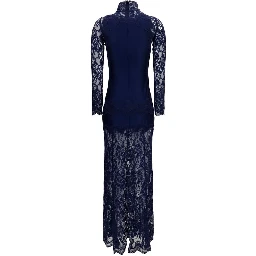 Blue Polyamide Long Dress