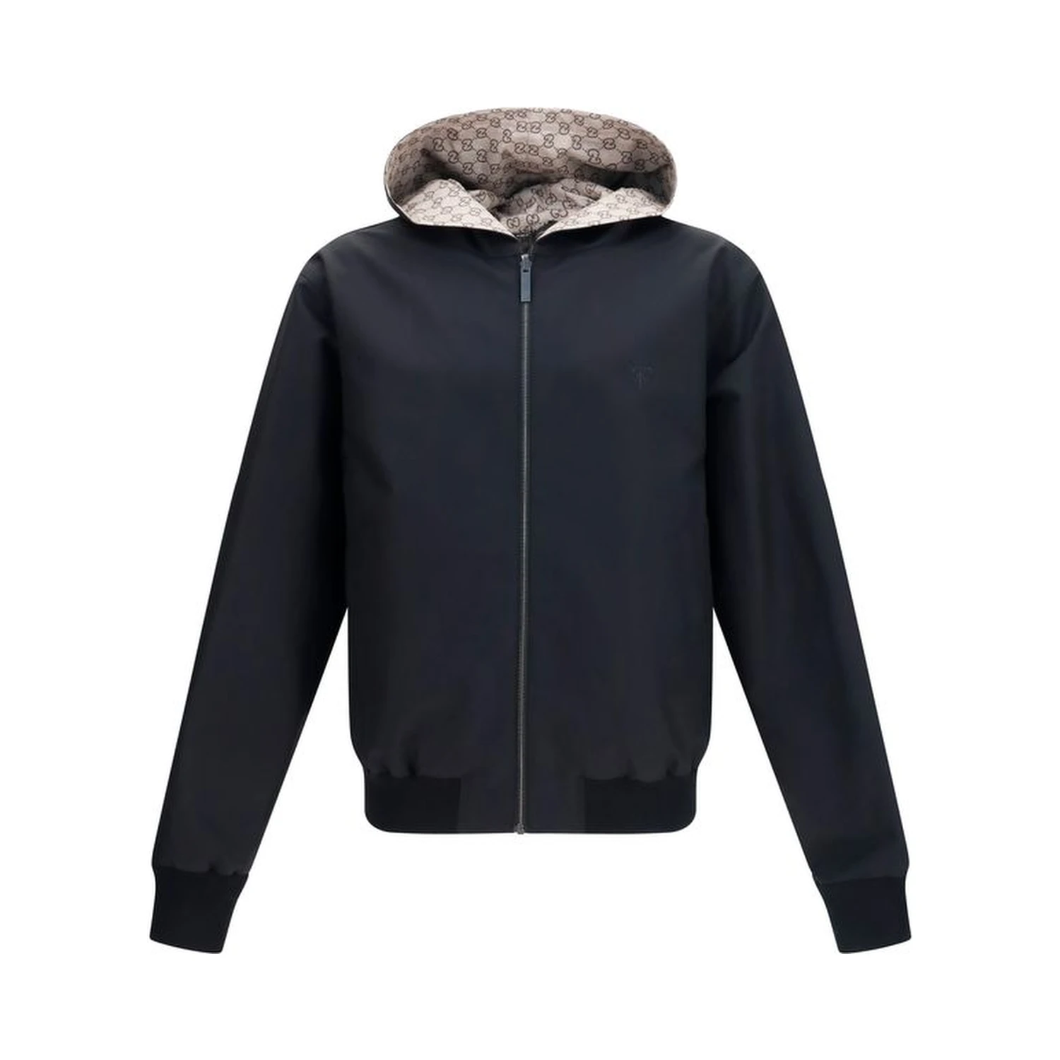 Black Polyester Bomber