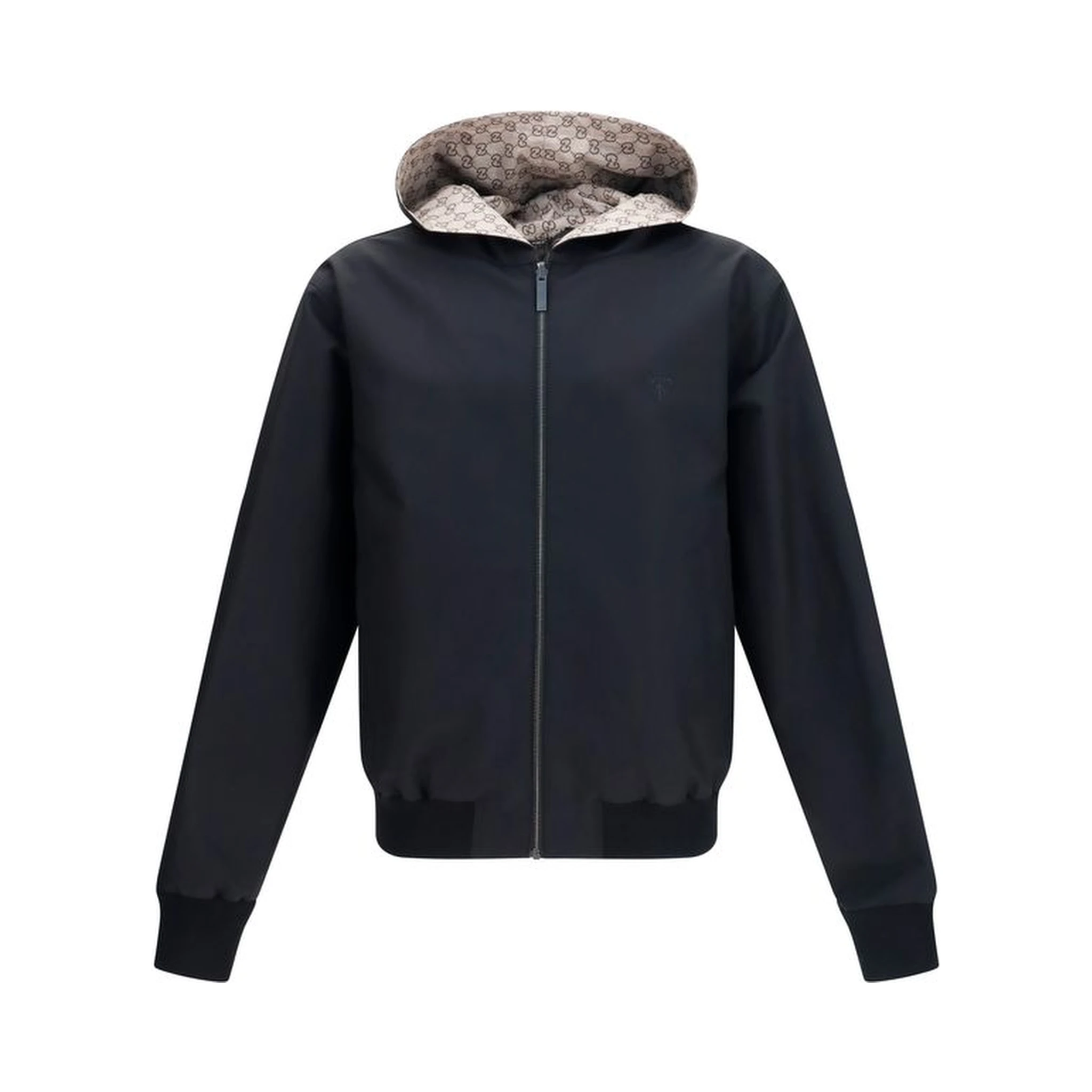 Black Polyester Bomber