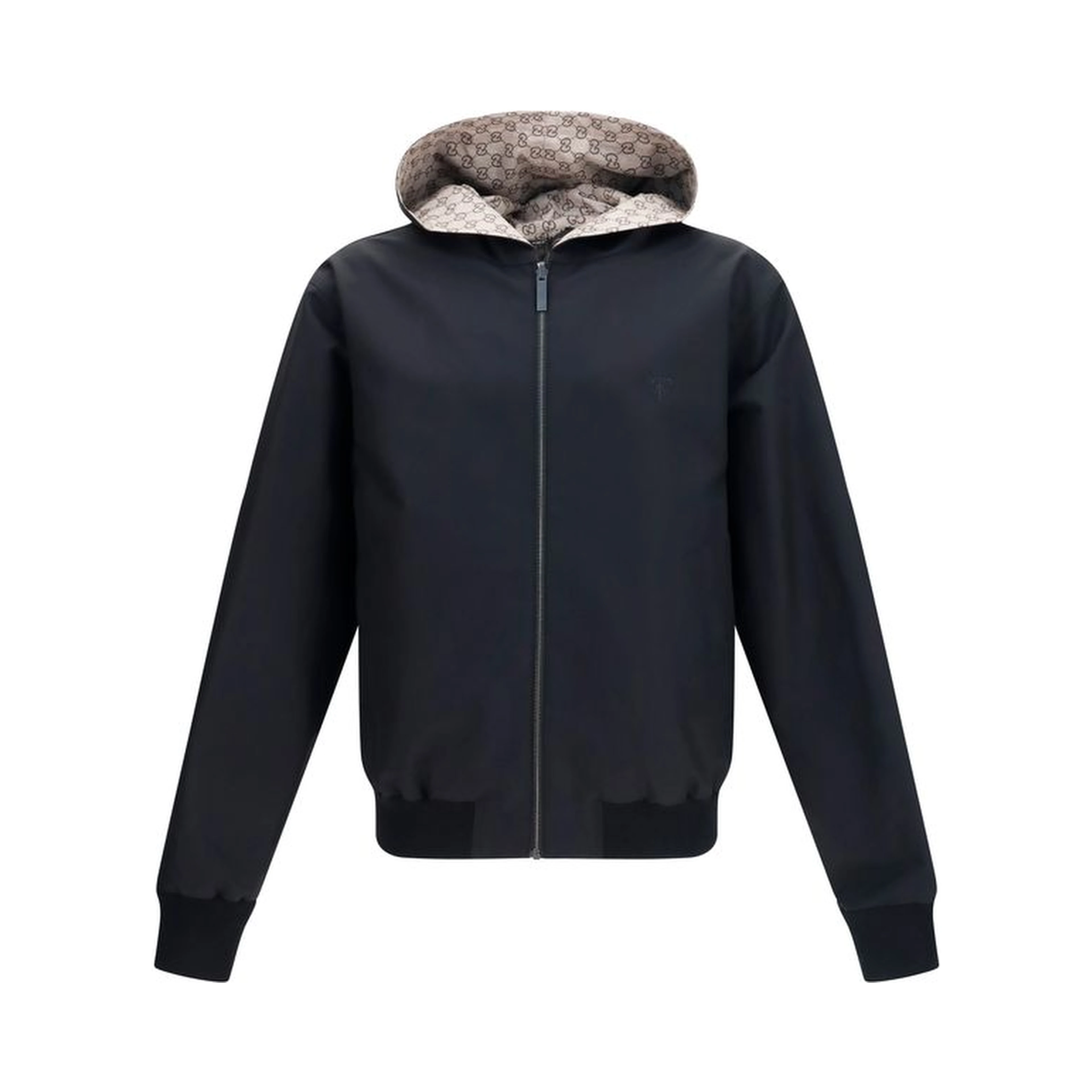 Black Polyester Bomber