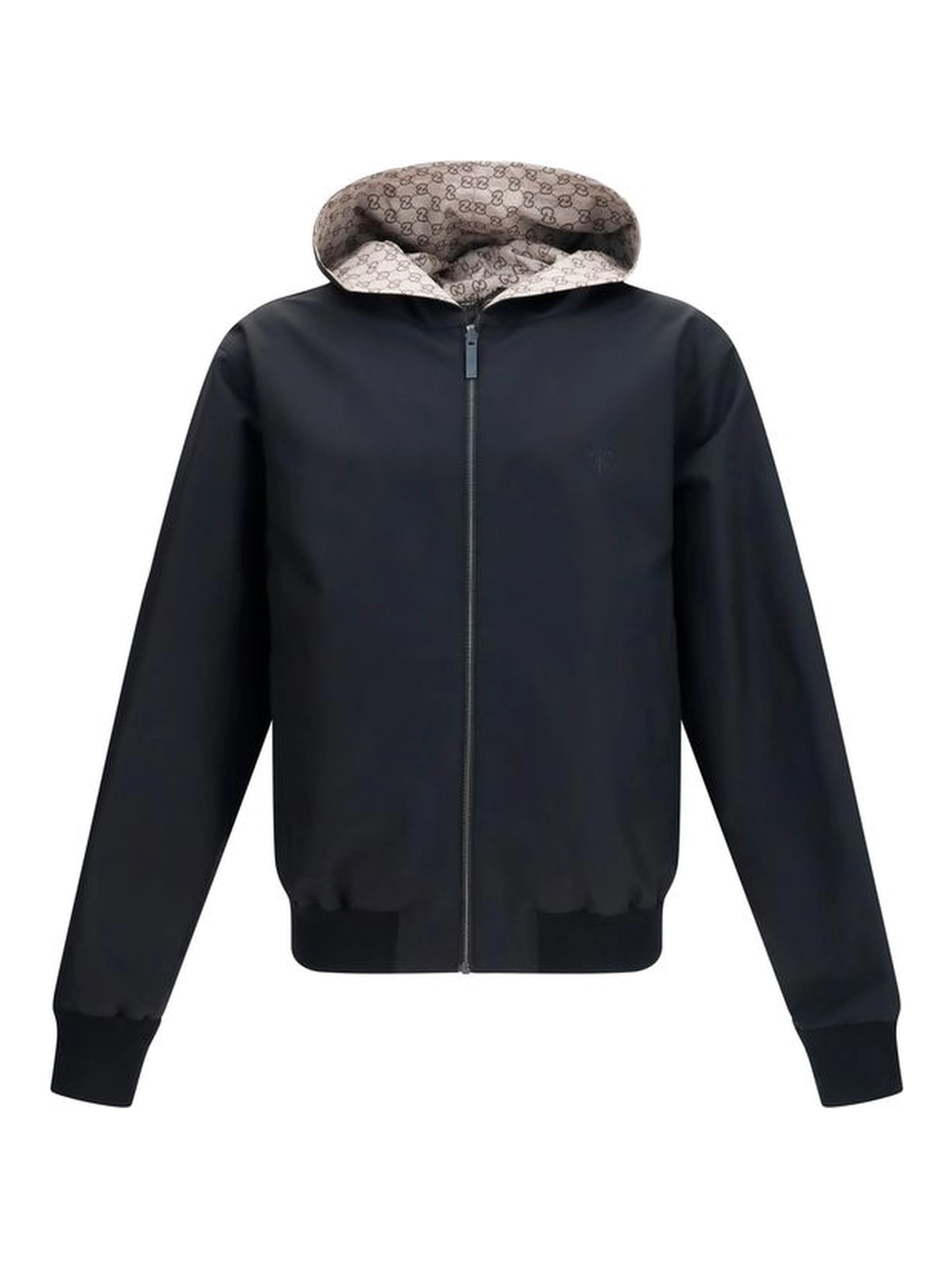 Black Polyester Bomber