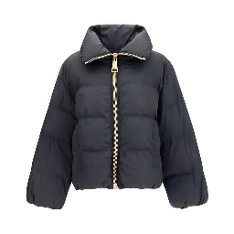 Black Viscose Full-Length Jacket