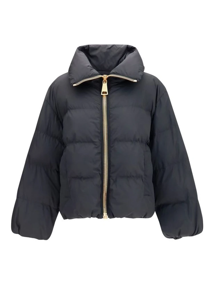 Black Viscose Full-Length Jacket
