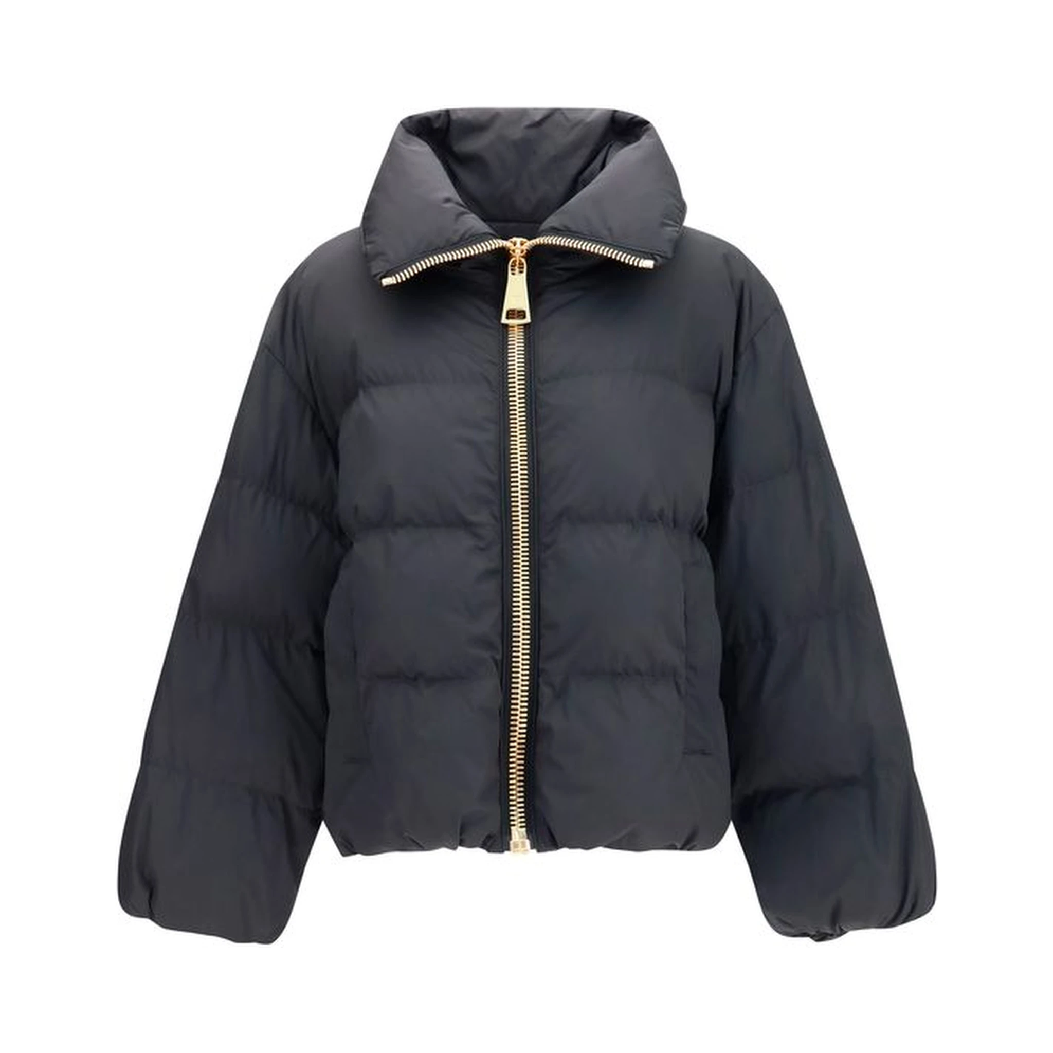 Black Viscose Full-Length Jacket