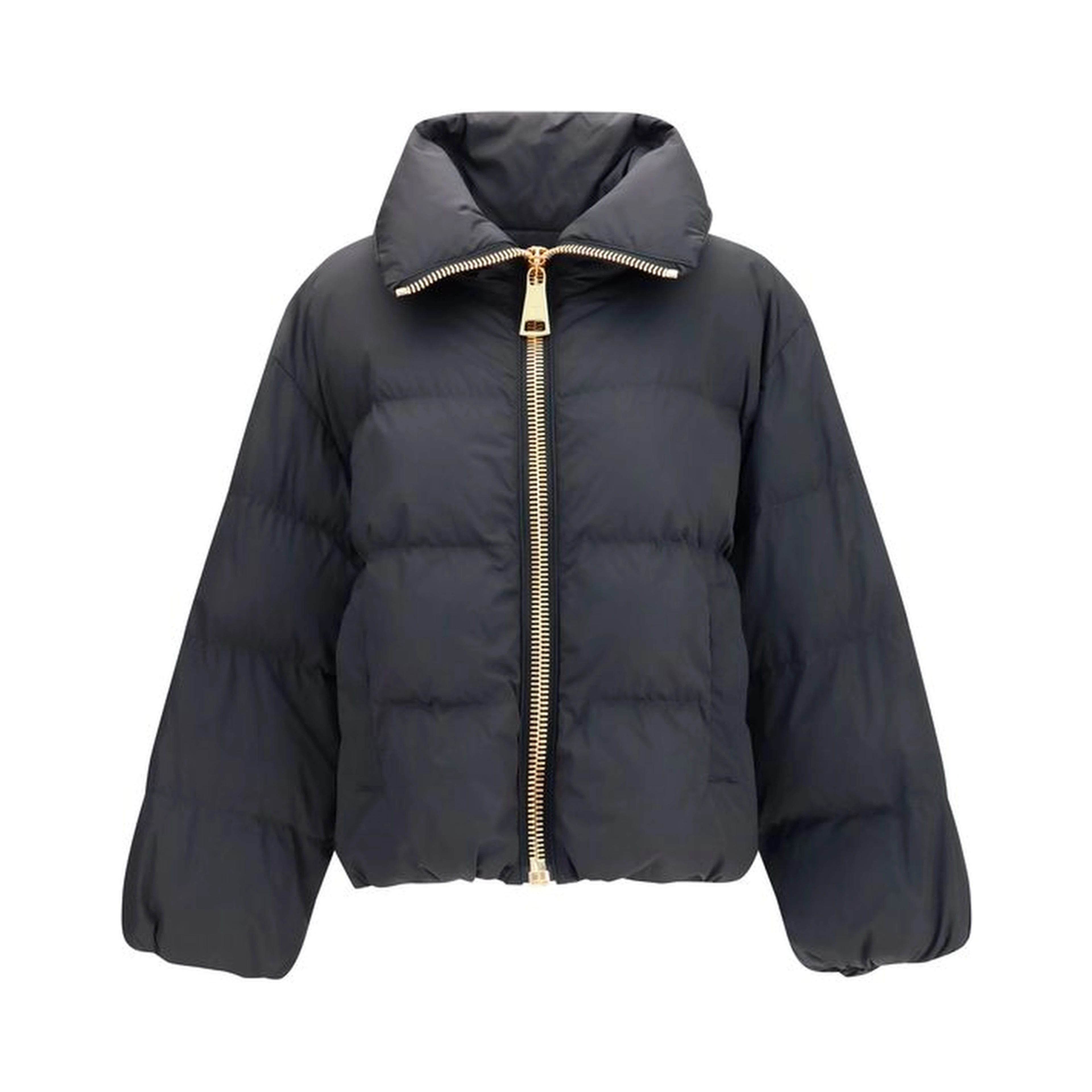 Black Viscose Full-Length Jacket