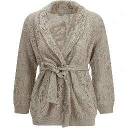 Beige Linen Cardigan