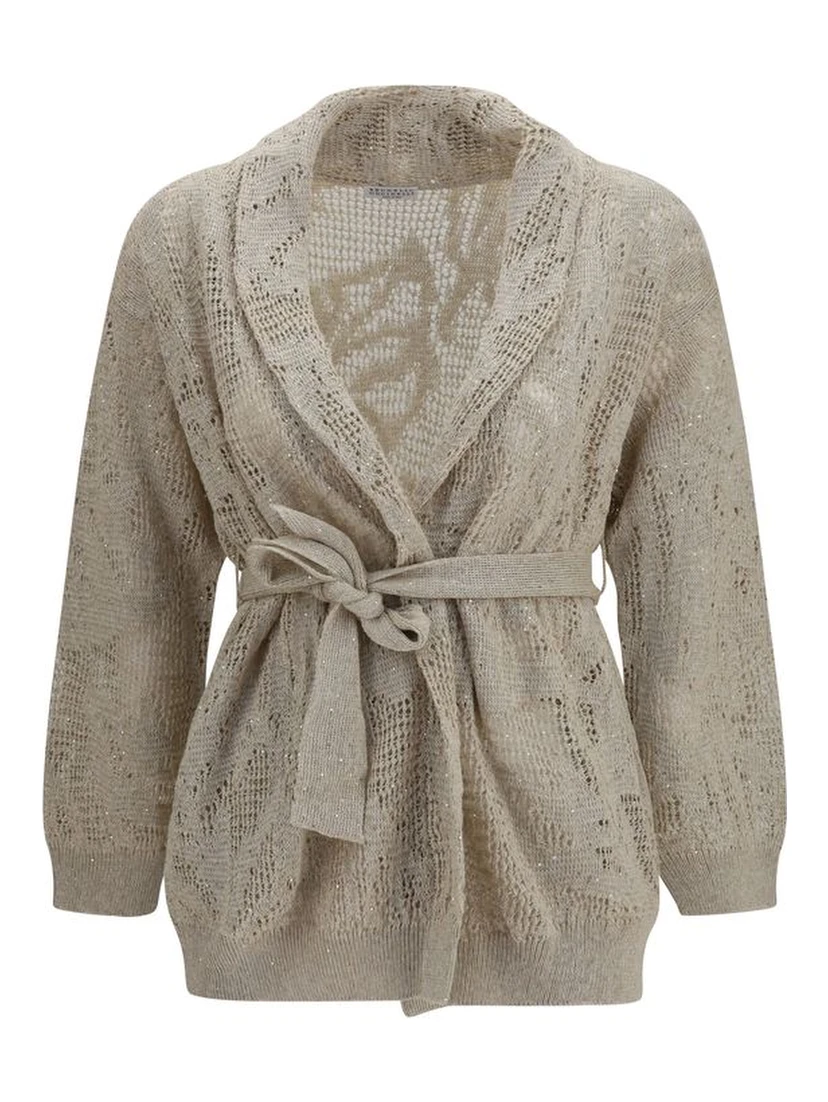 Beige Linen Cardigan
