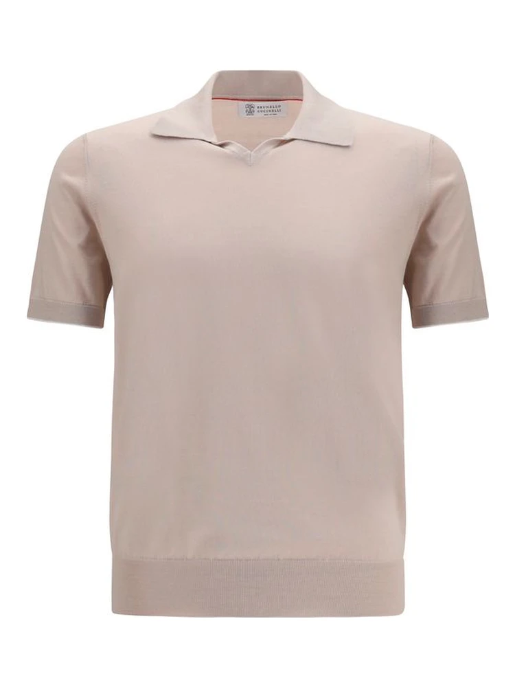 Beige Cotton Polo Shirt