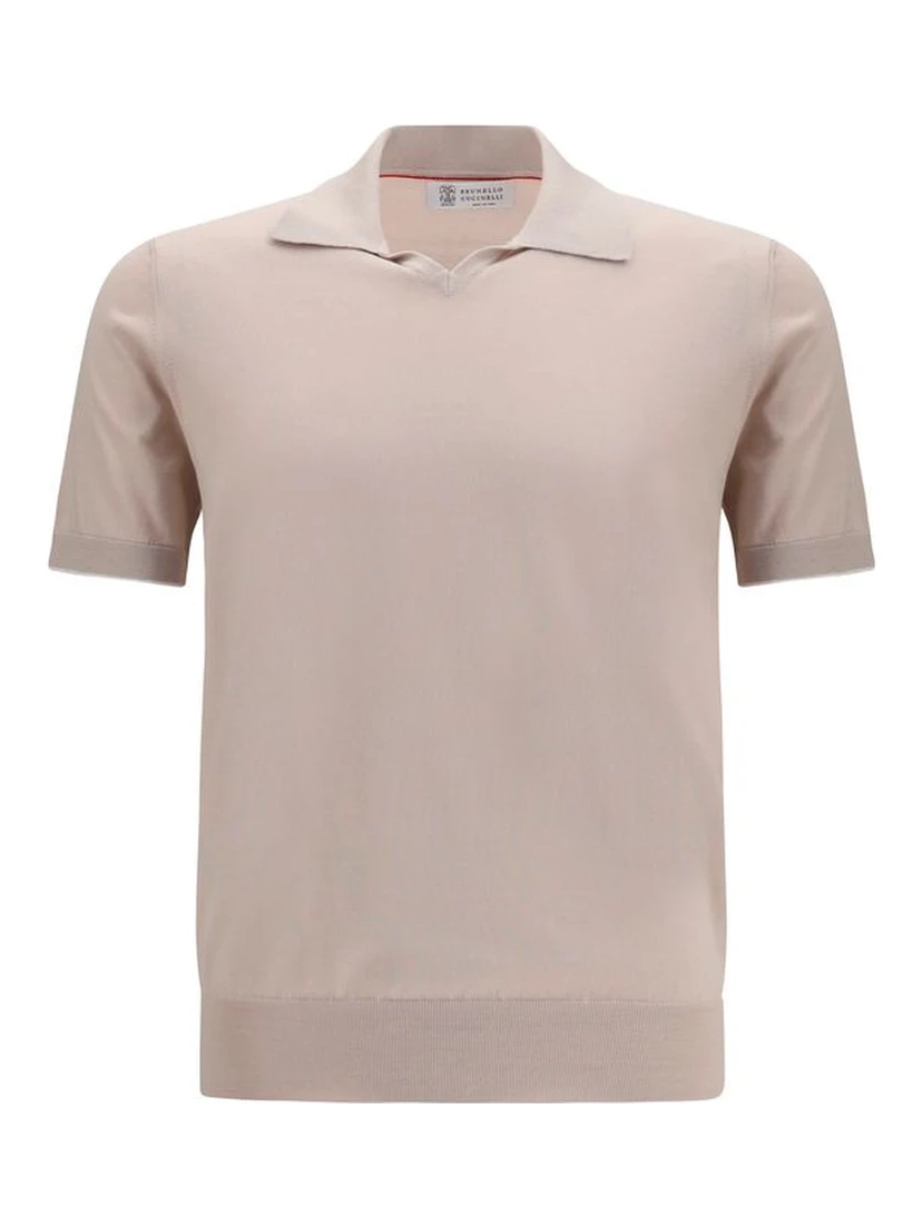 Beige Cotton Polo Shirt