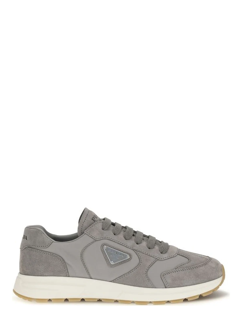Gray Recycled Polyamide Athletic Sneakers