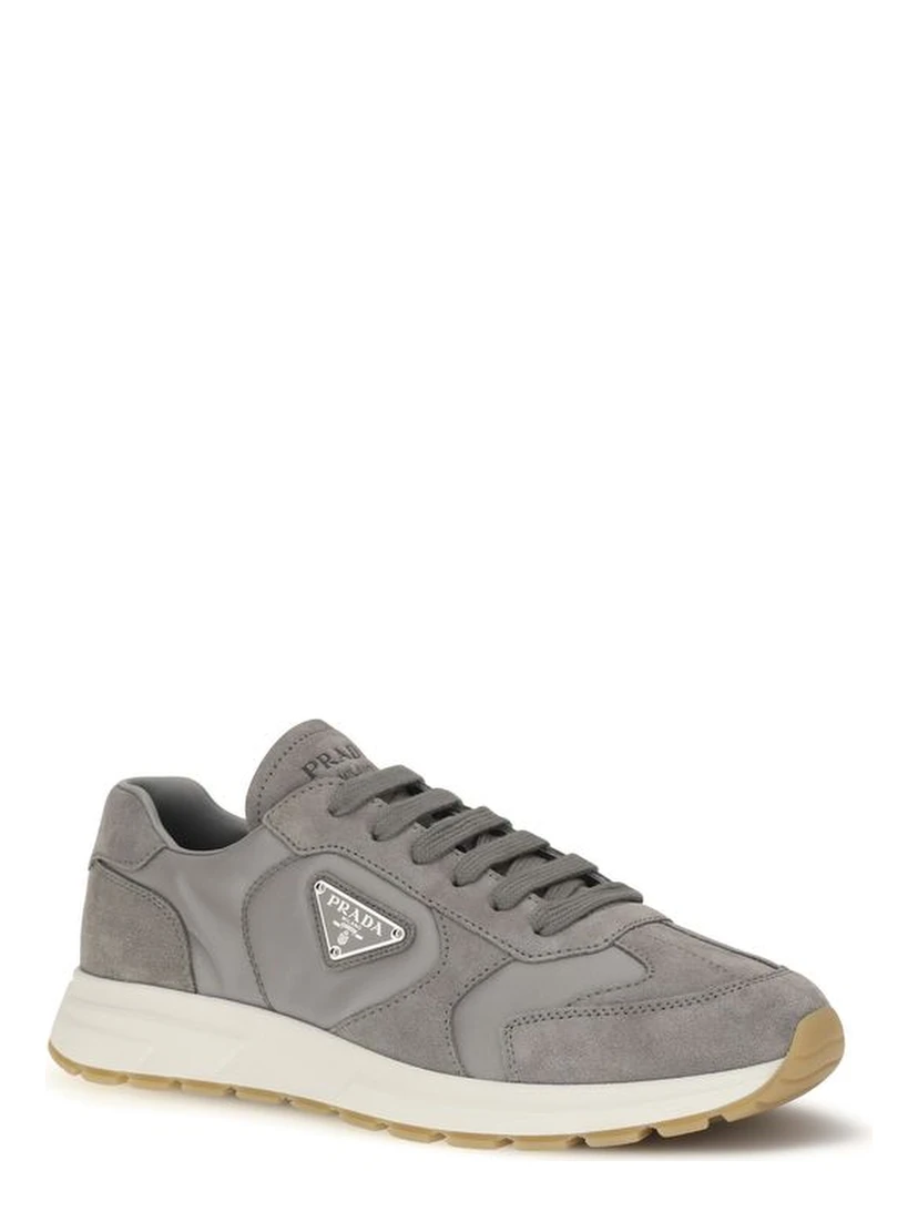 Gray Recycled Polyamide Athletic Sneakers