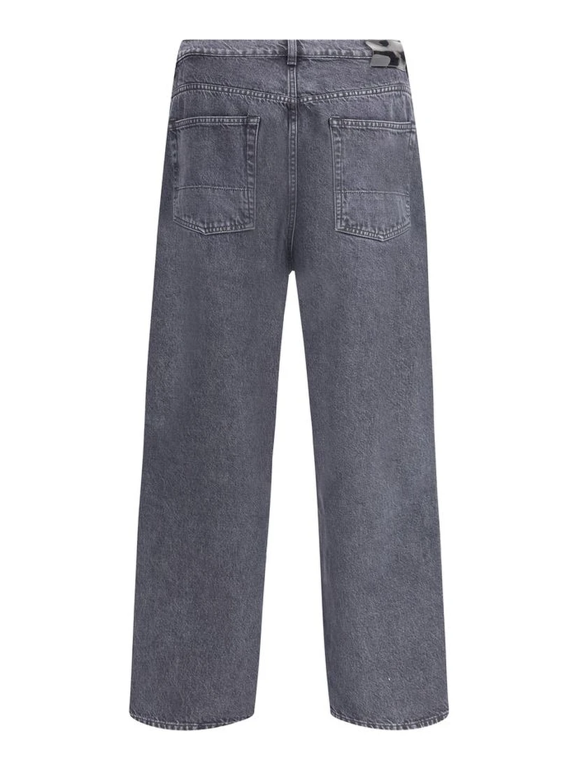 Black Cotton Relaxed Fit Jeans