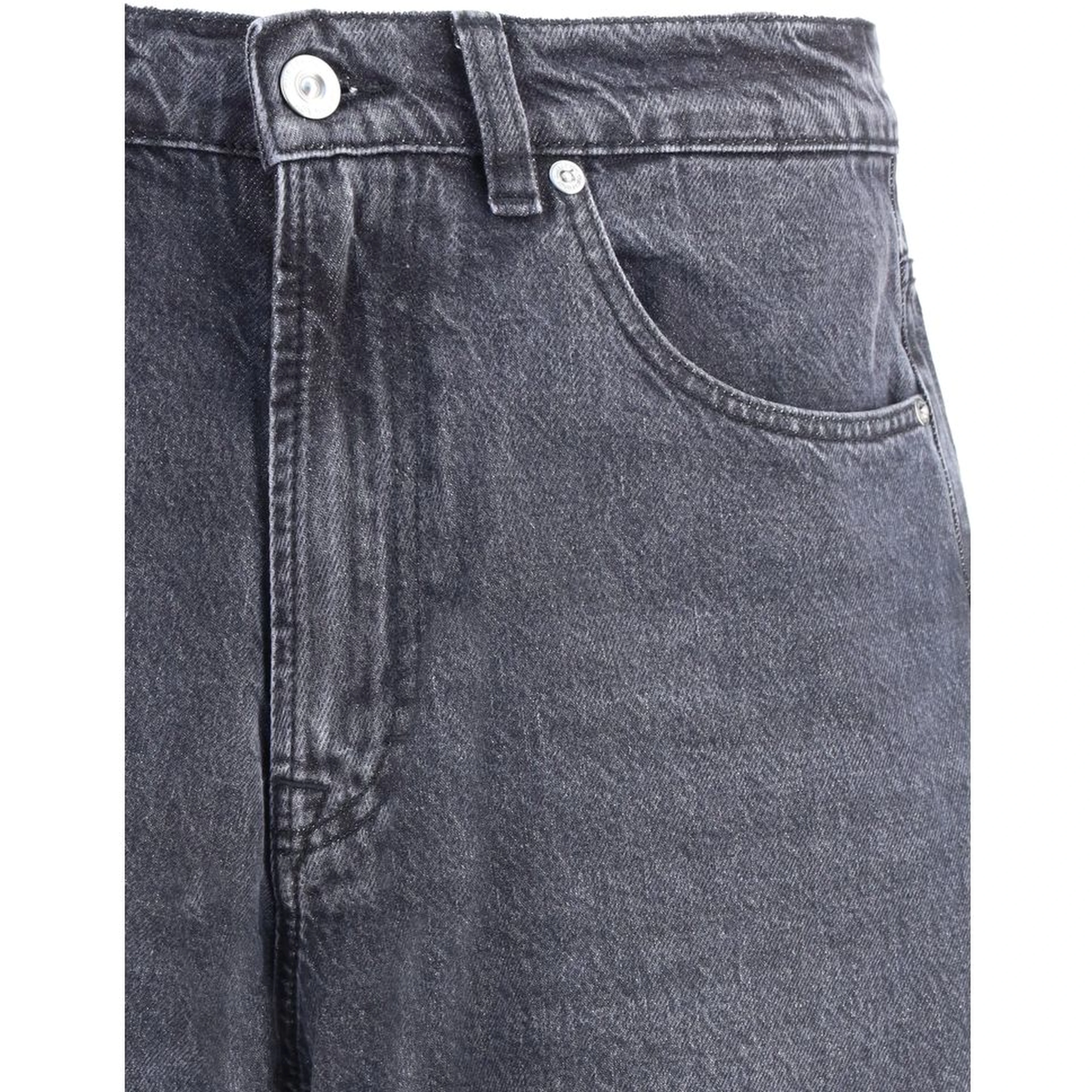 Black Cotton Relaxed Fit Jeans