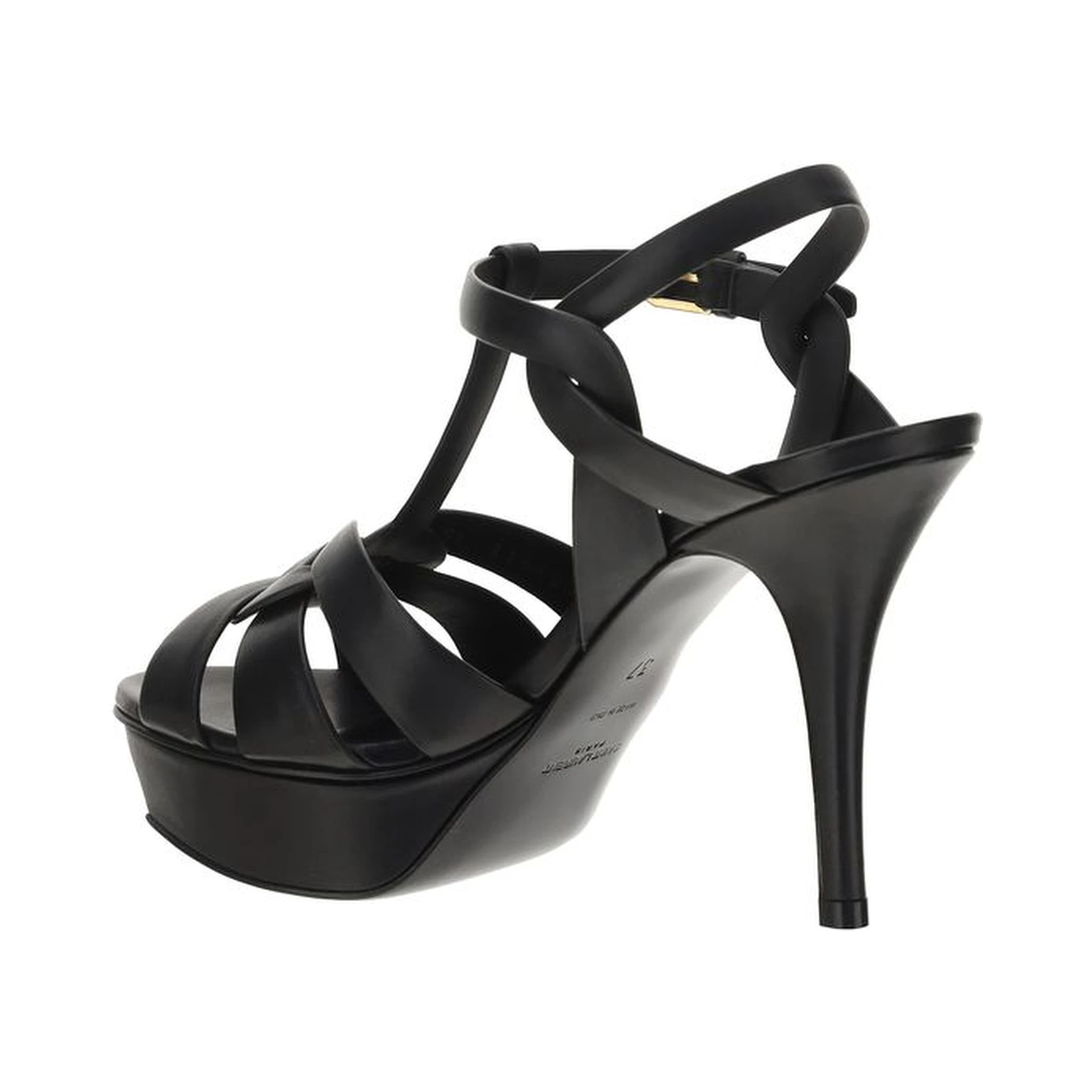 Black Calf Leather Bos Taurus Platform Sandals