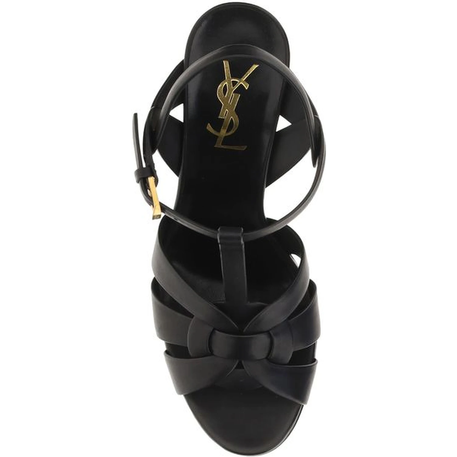 Black Calf Leather Bos Taurus Platform Sandals