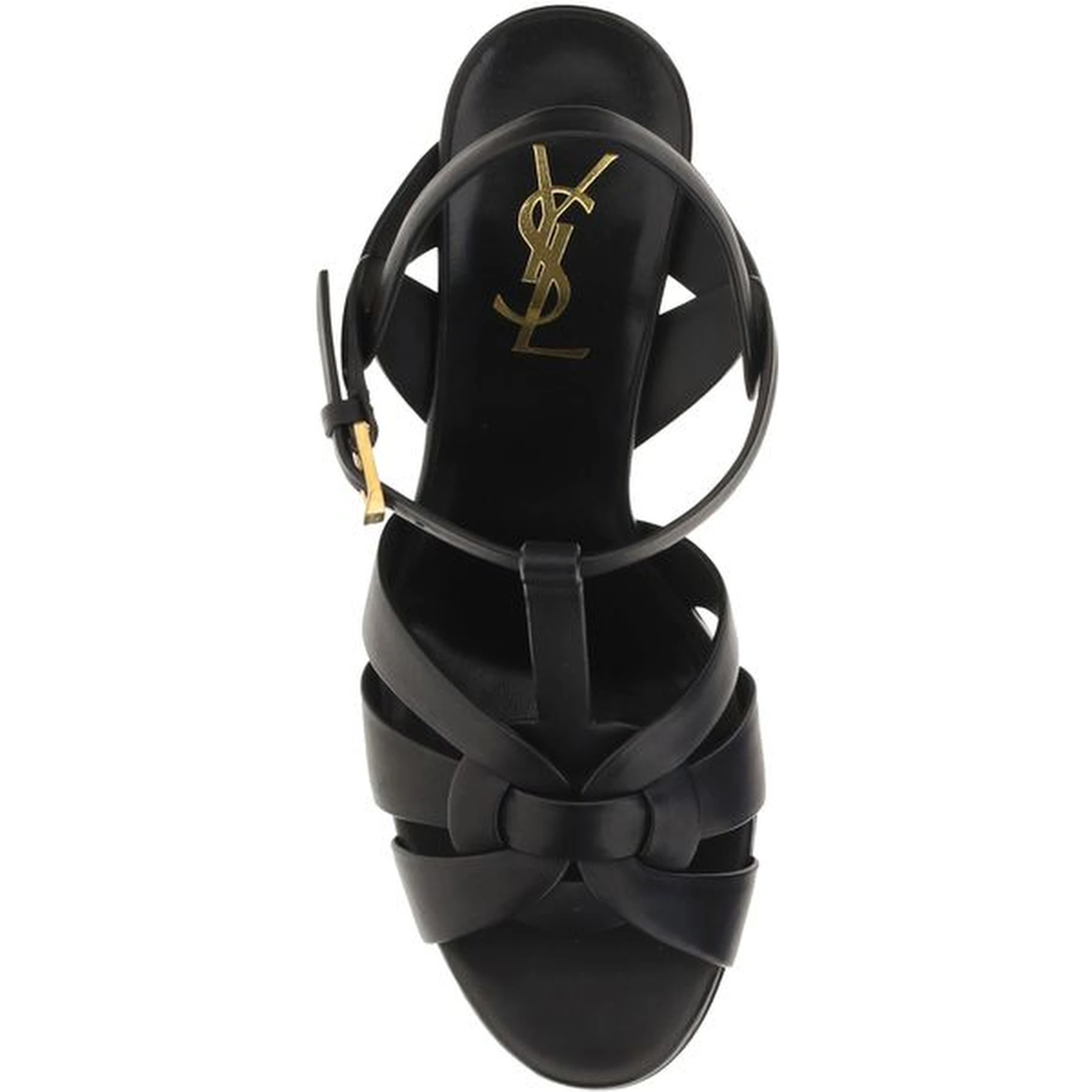 Black Calf Leather Bos Taurus Platform Sandals