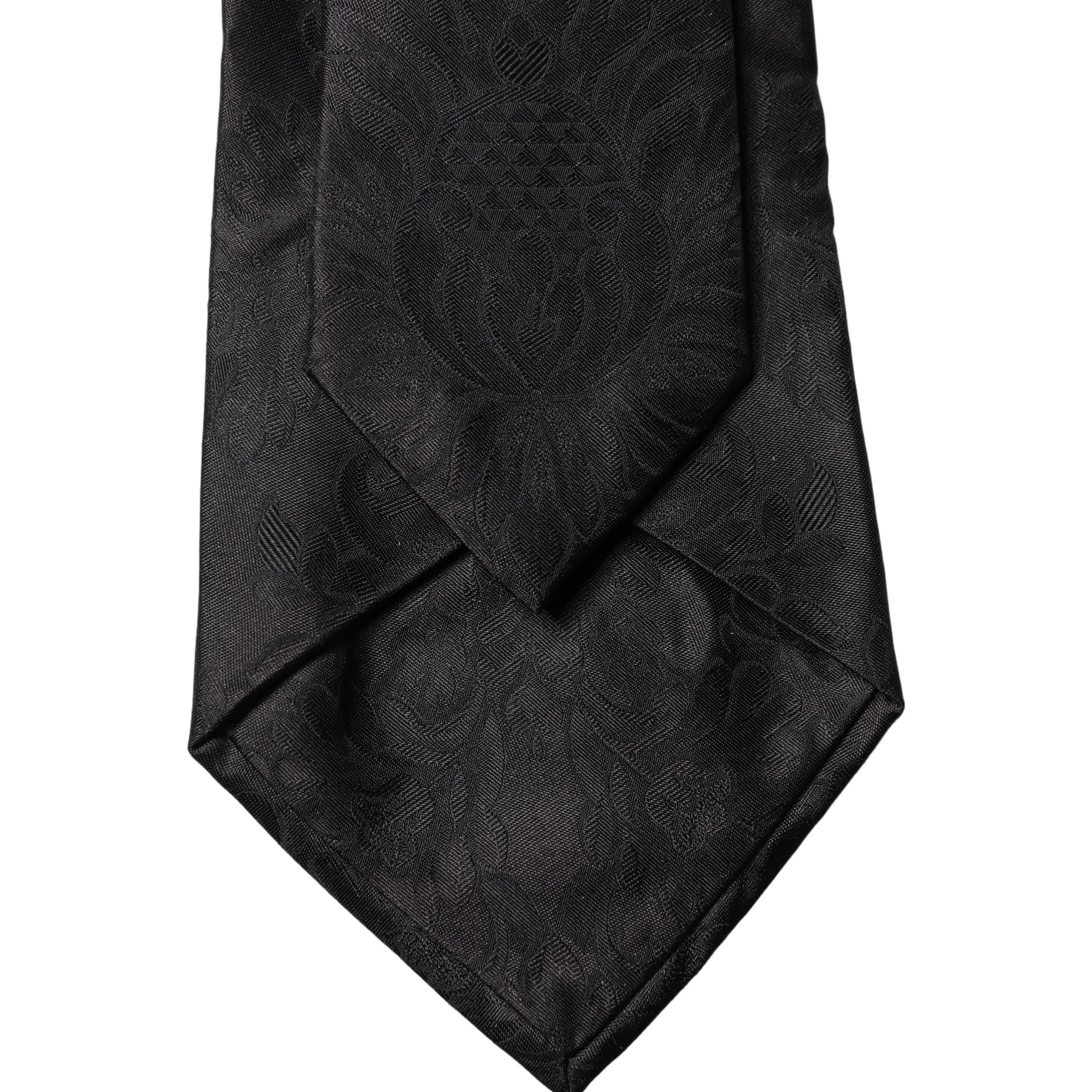 Black Paisley Woven Silk Adjustable Women Necktie Tie