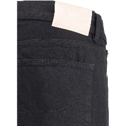 Black Cotton Straight-Leg Jeans