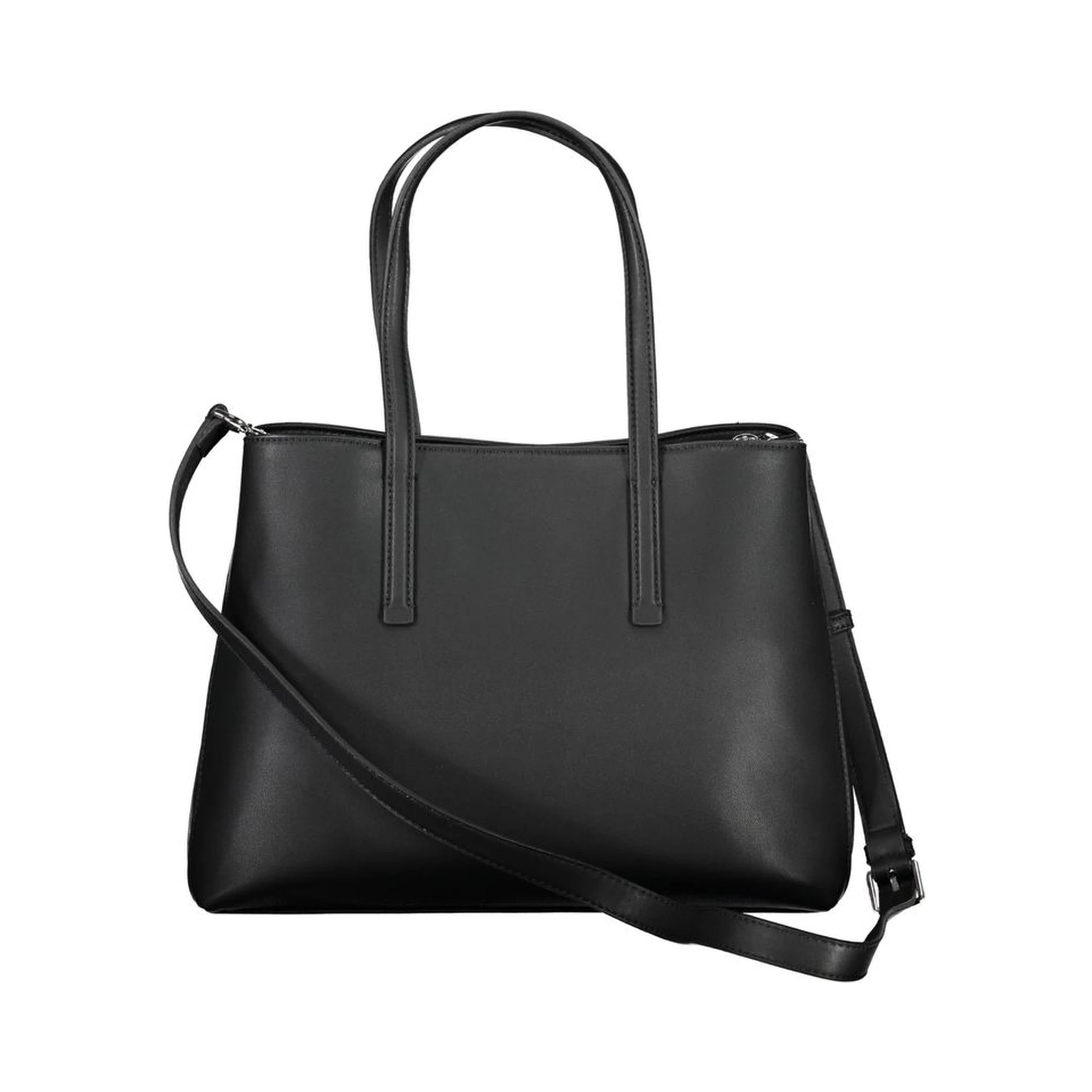 Black Polyester Women Handbag