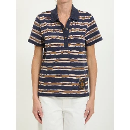 Striped cotton polo shirt