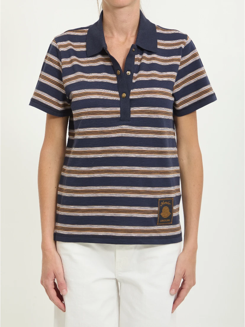 Striped cotton polo shirt