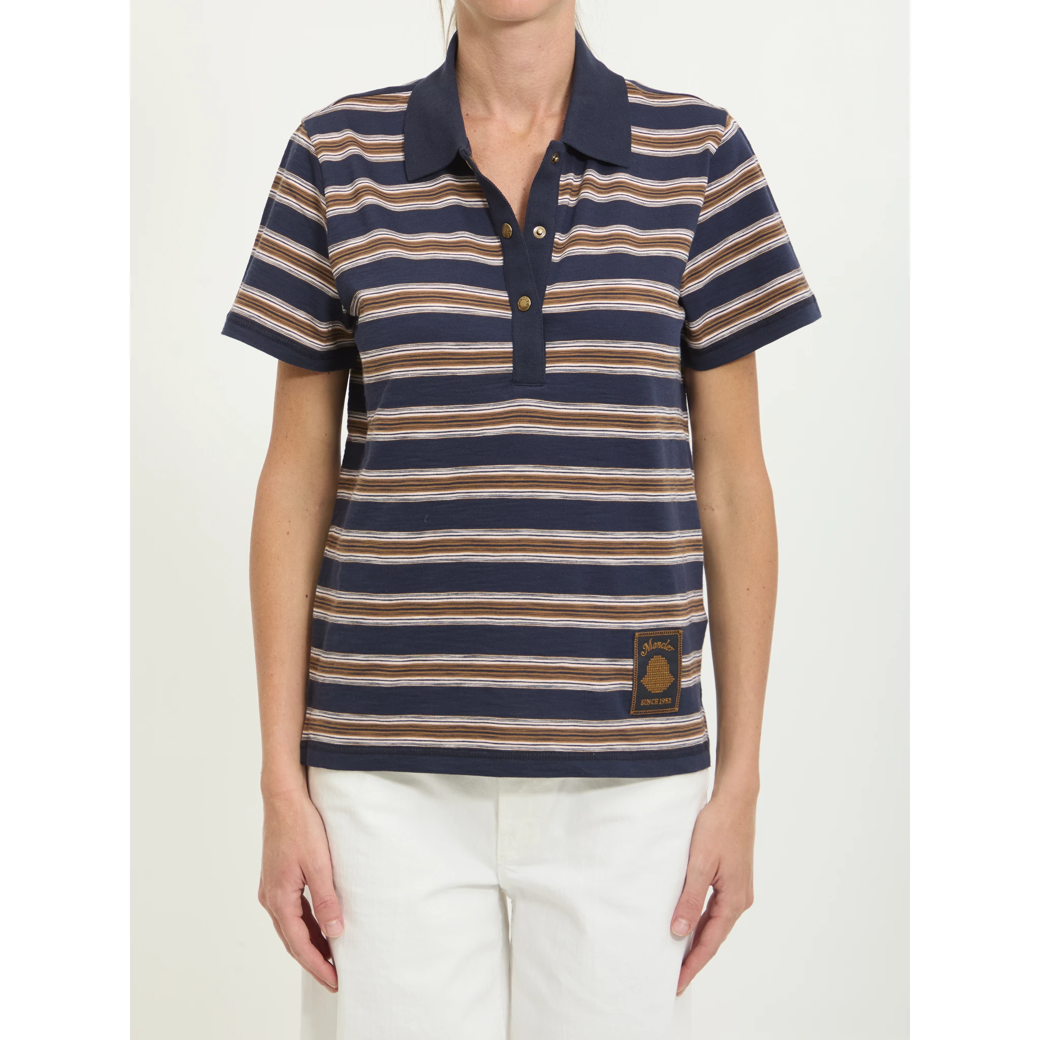 Striped cotton polo shirt