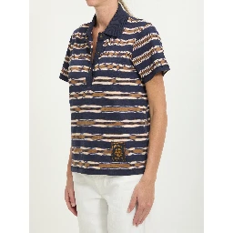 Striped cotton polo shirt