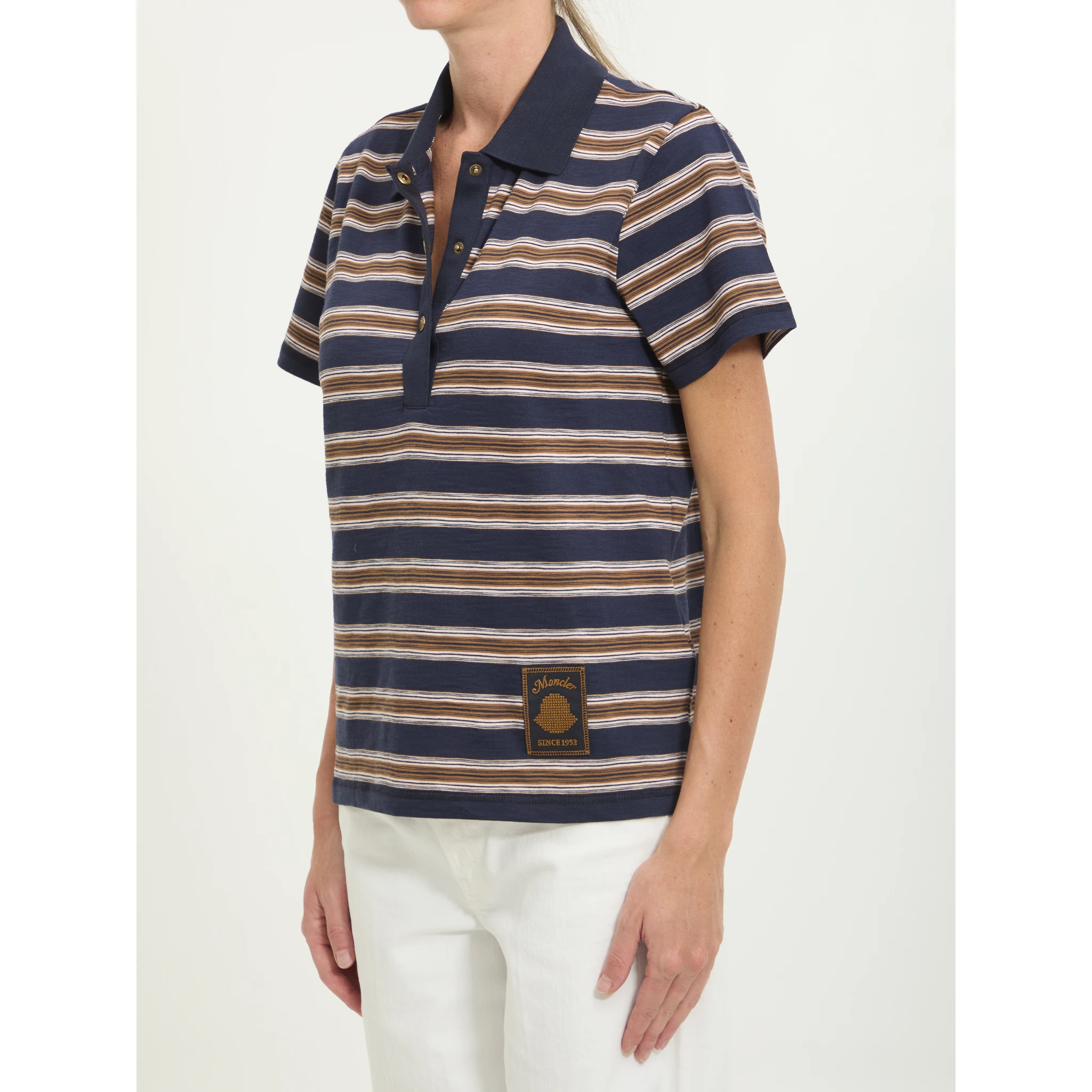 Striped cotton polo shirt