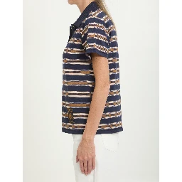 Striped cotton polo shirt