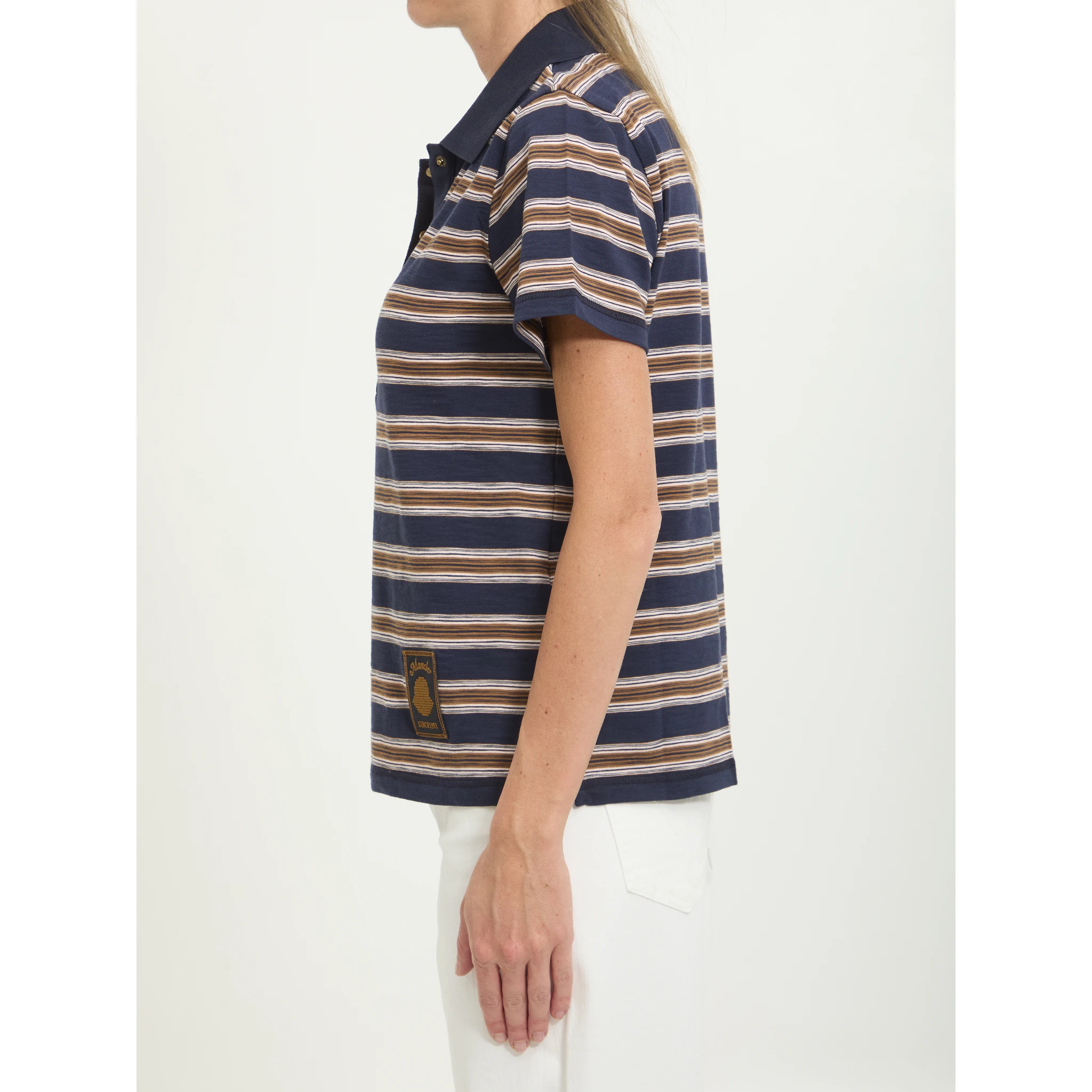 Striped cotton polo shirt