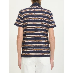 Striped cotton polo shirt