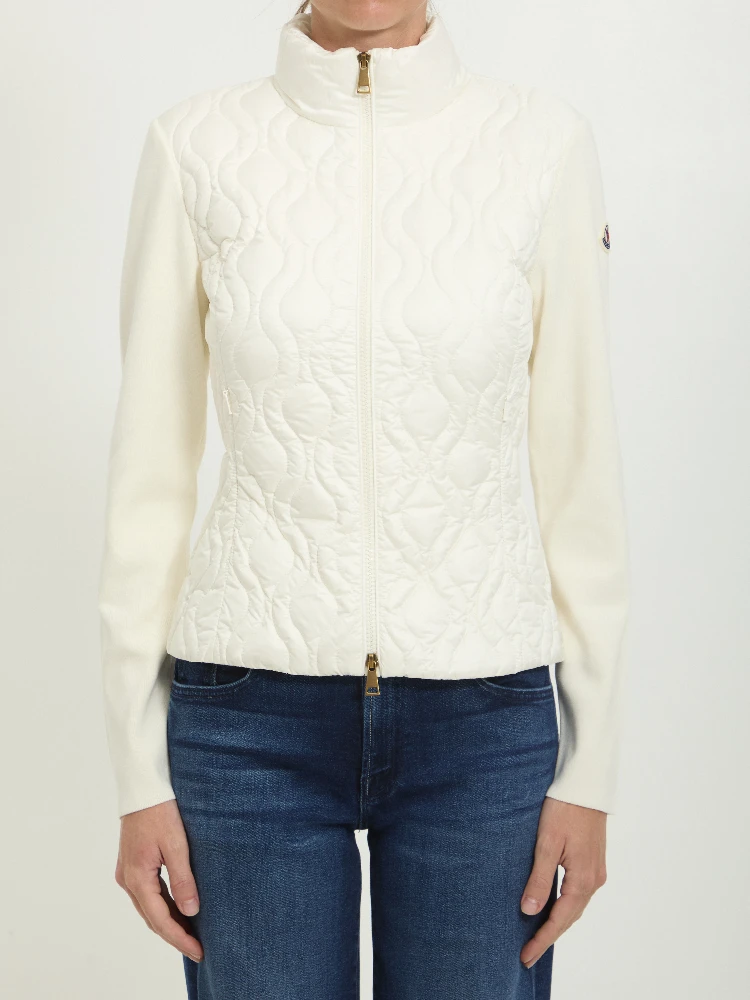 Padded zip cardigan