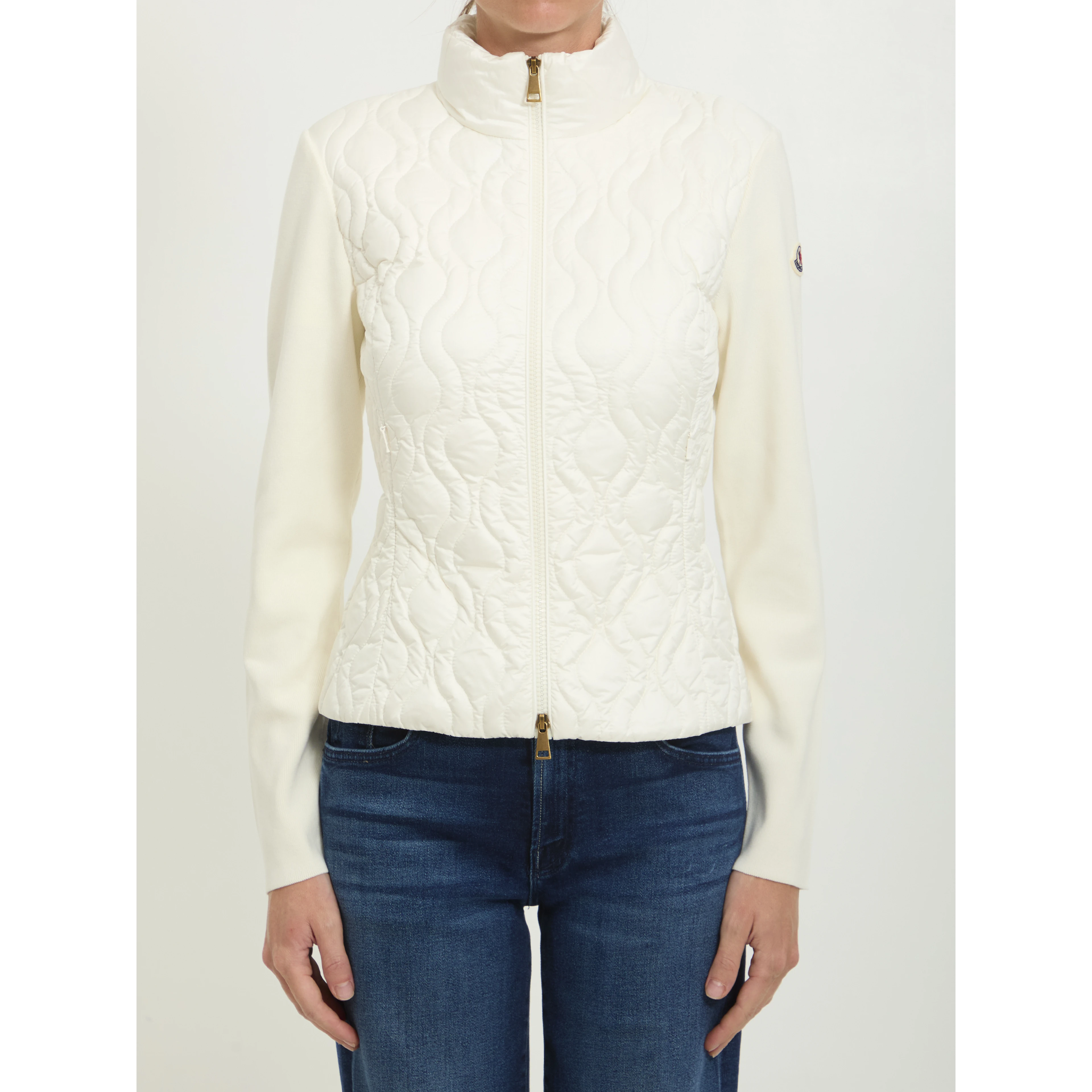 Padded zip cardigan