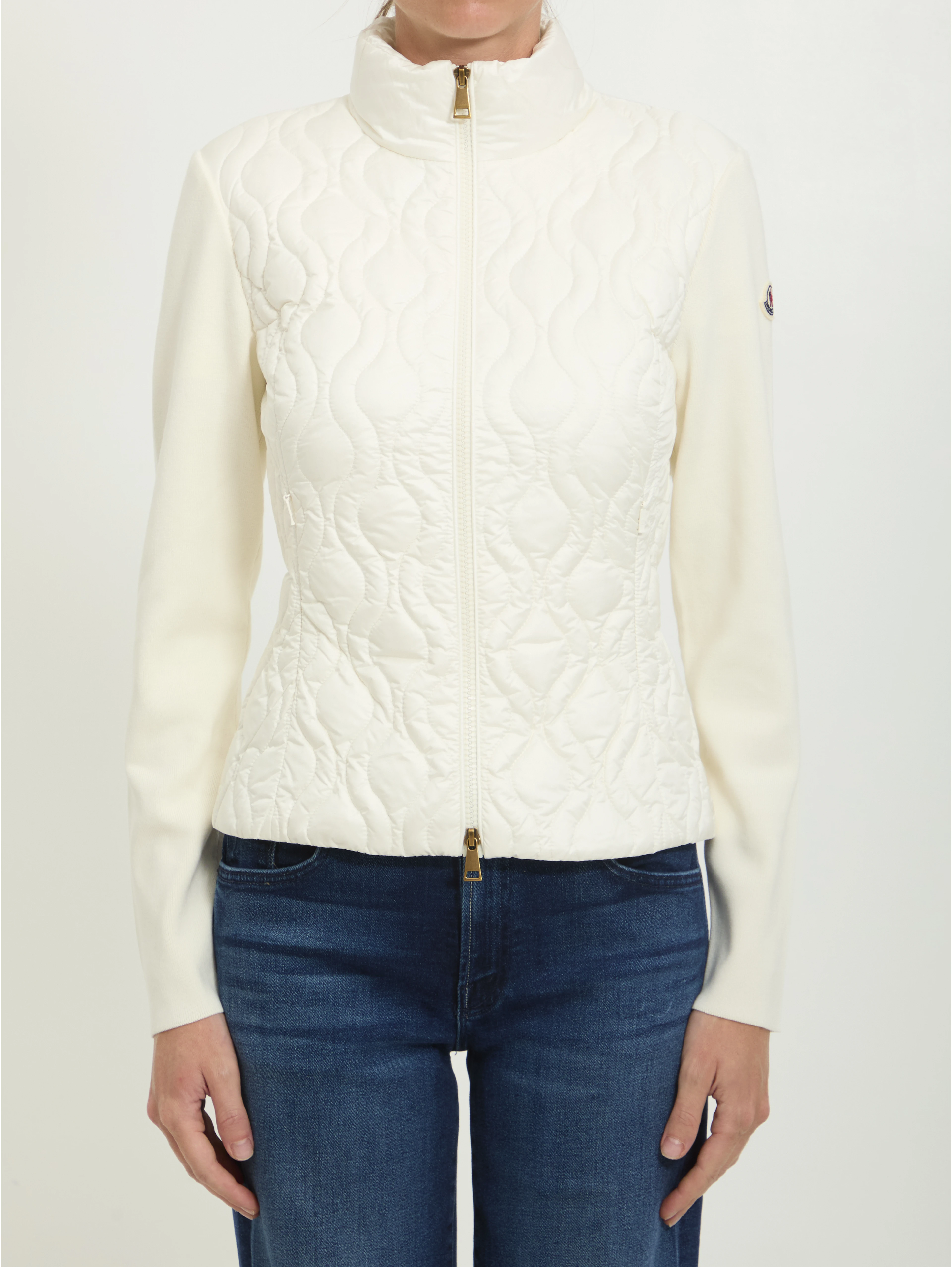 Padded zip cardigan