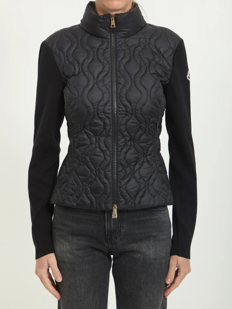 Padded zip cardigan