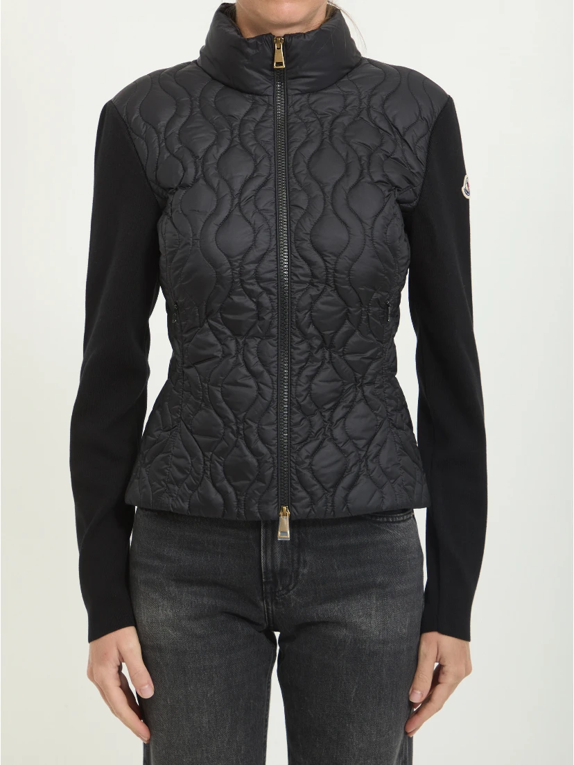 Padded zip cardigan