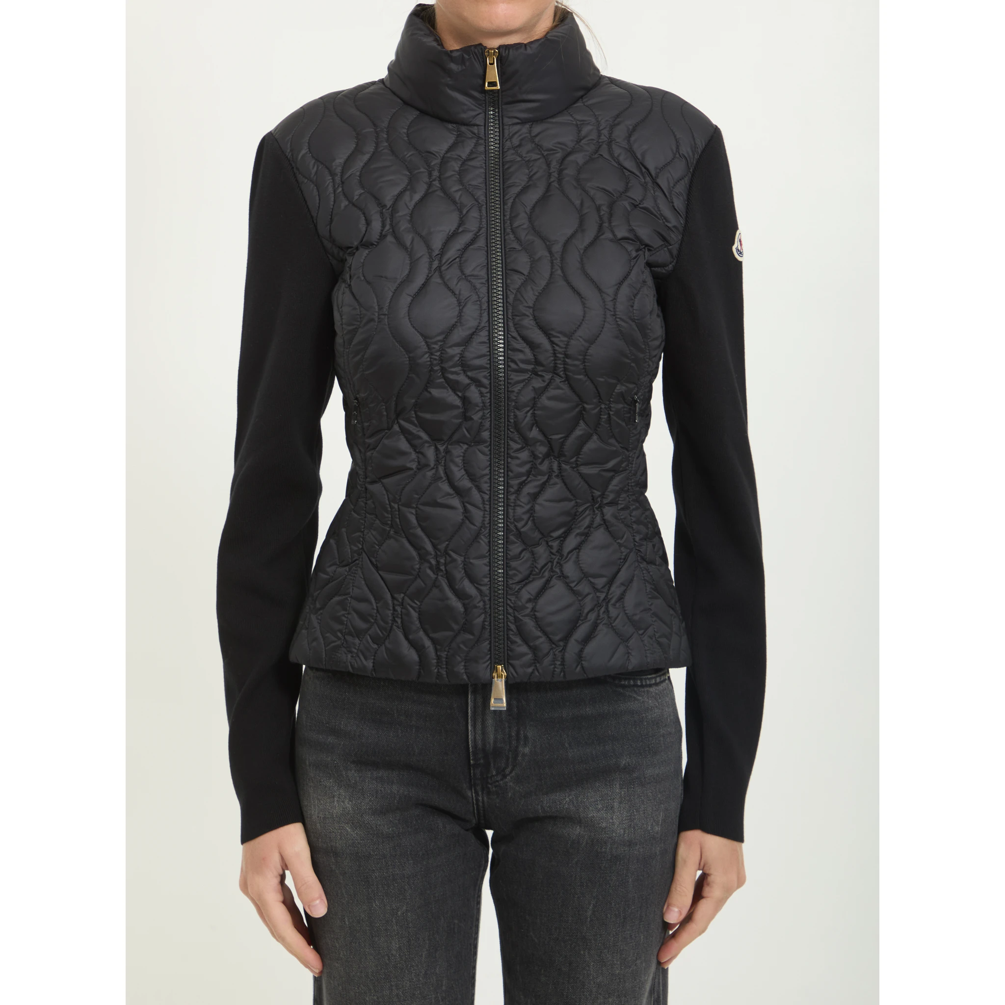 Padded zip cardigan