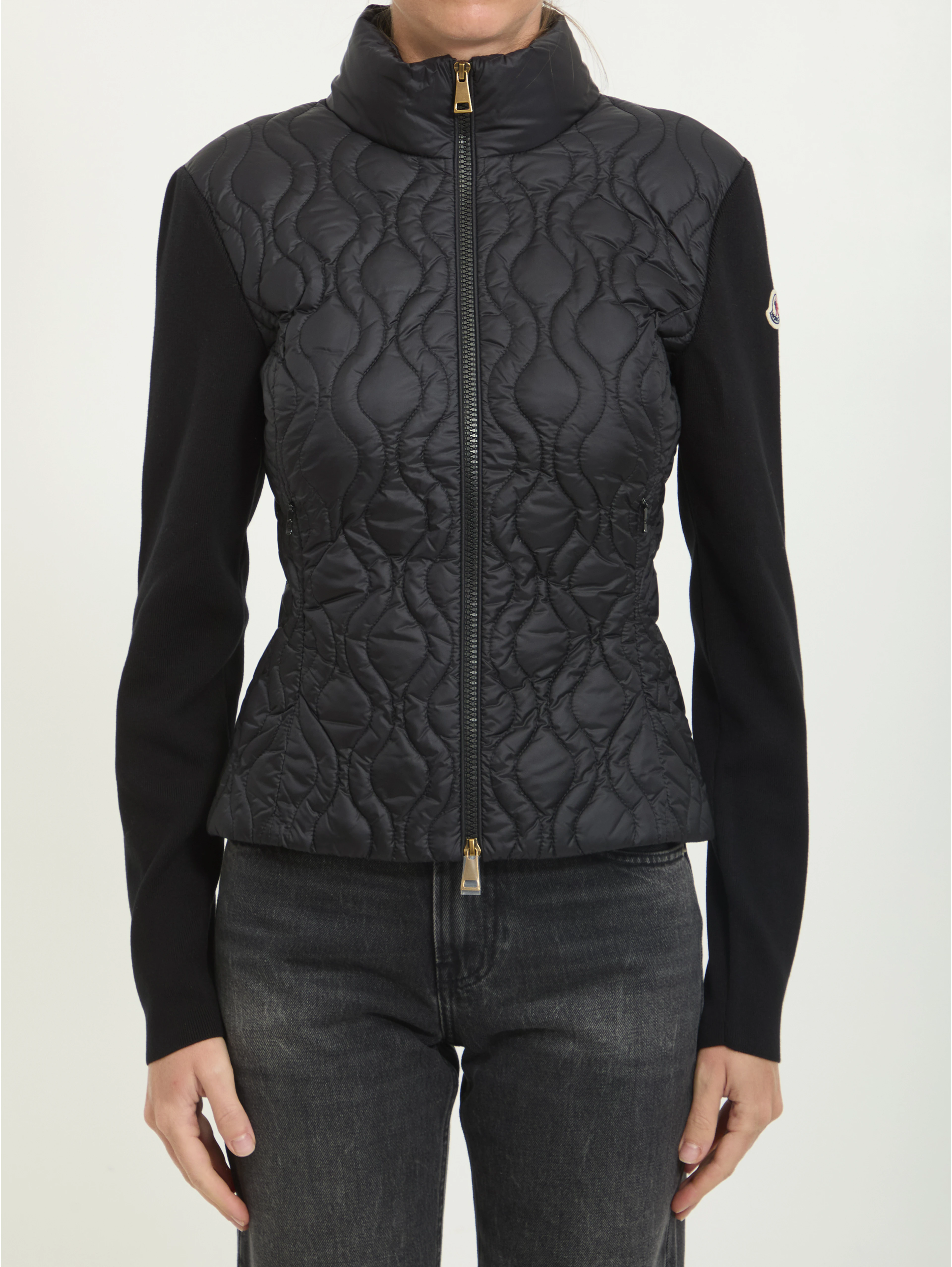 Padded zip cardigan
