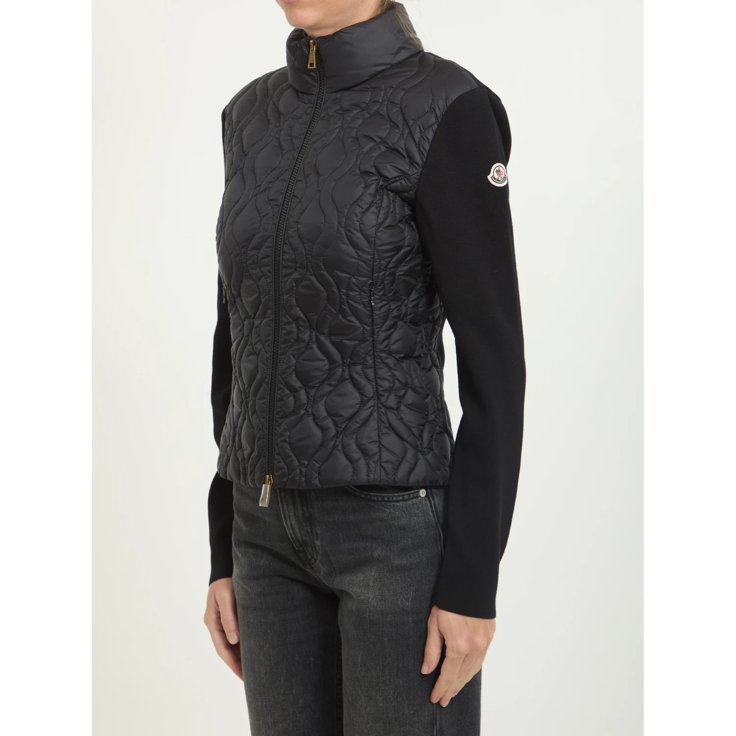 Padded zip cardigan