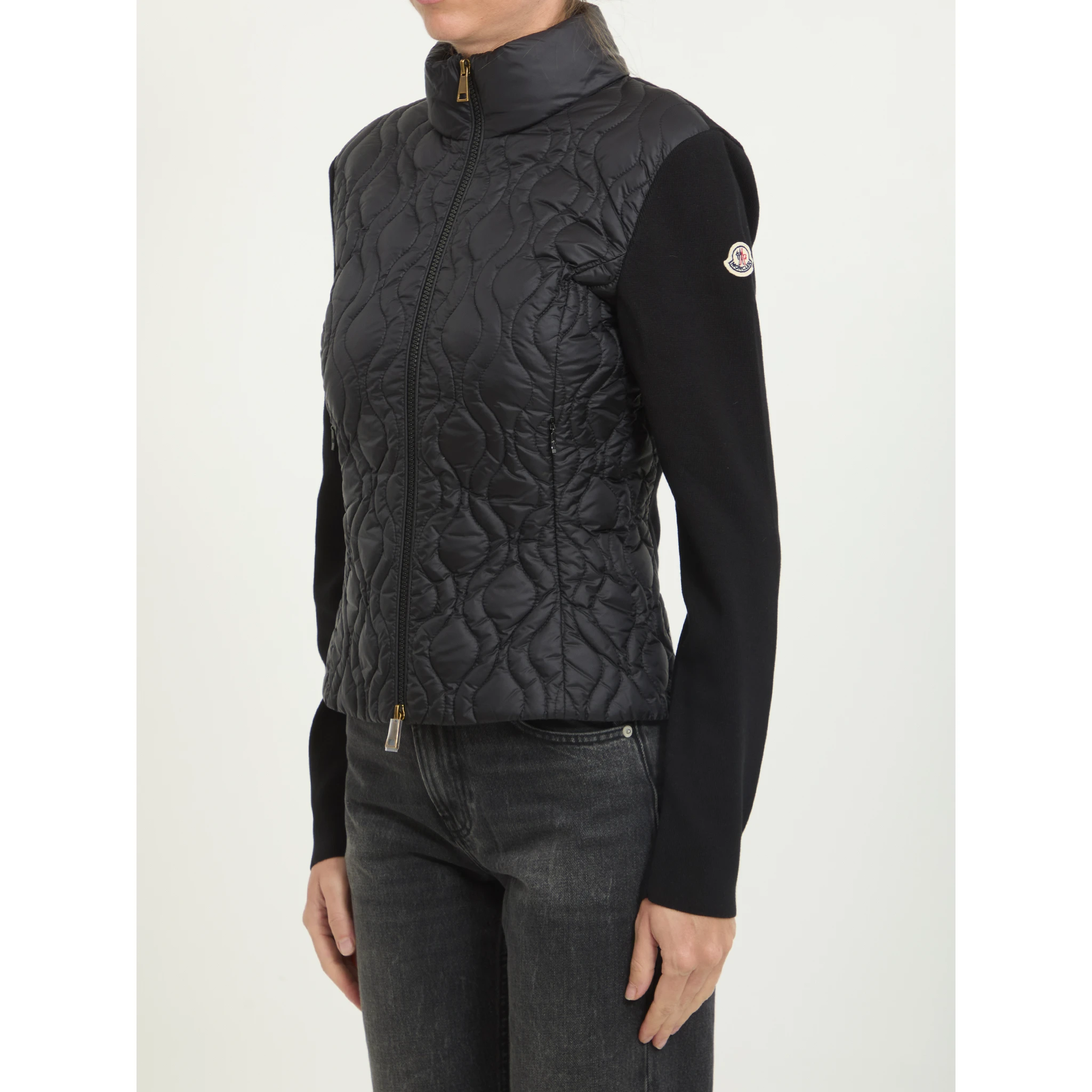 Padded zip cardigan