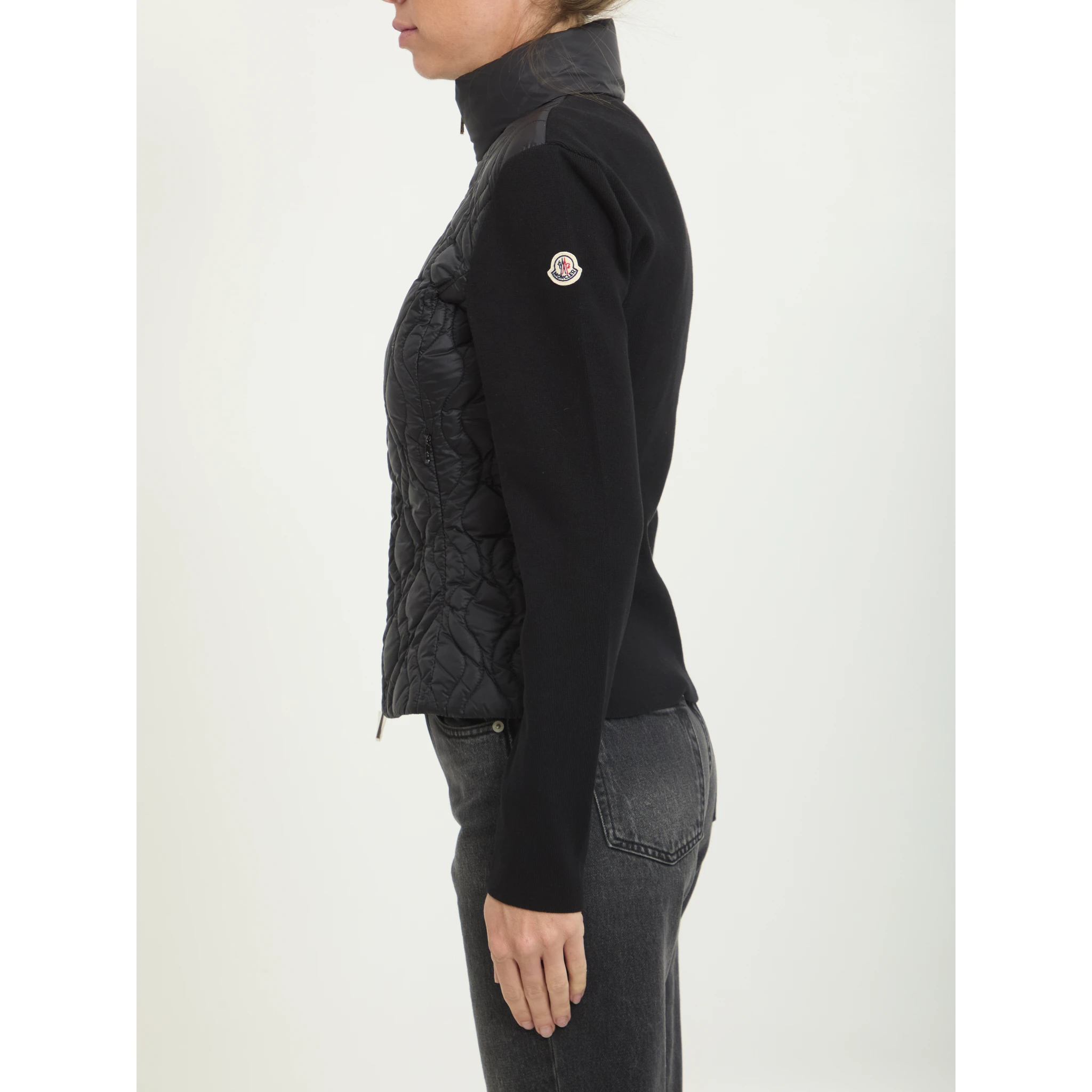 Padded zip cardigan