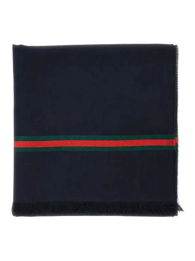 Wool and silk scarf with Web details