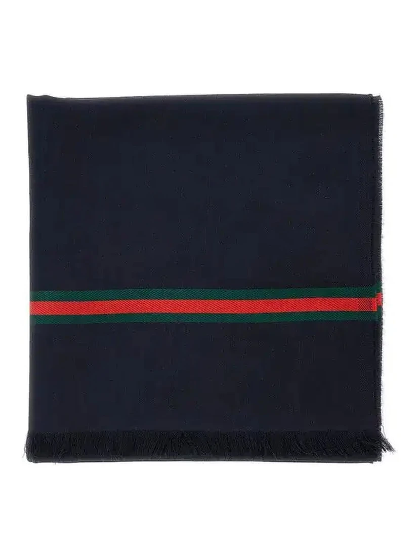 Wool and silk scarf with Web details