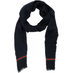 Wool and silk scarf with Web details