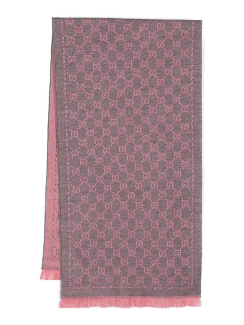 GG jaquard scarf in wool