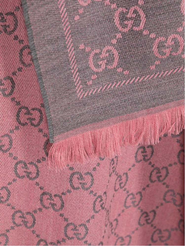 GG jaquard scarf in wool alternative